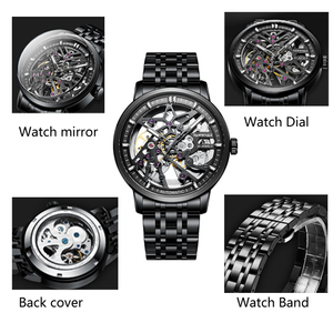 Relojes mecánicos de esqueleto, <span class=keywords><strong>reloj</strong></span> mecánico con movimiento <span class=keywords><strong>Visible</strong></span> Tourbillon, relojes impermeables de acero inoxidable 316l - Product Image 6