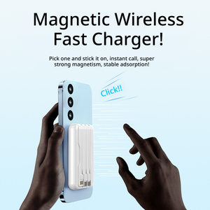 Batteries externes 10000mAh avec écran LED, chargeur sans fil et câbles, <span class=keywords><strong>3</strong></span> en 1, charge rapide, magnétique, pour téléphone portable, cadeau - Product Image 2