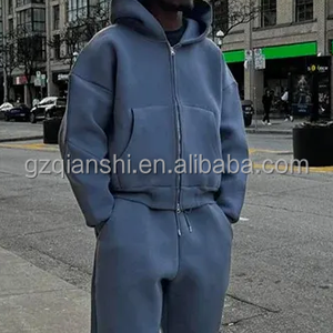 Sudaderas con capucha lisas de alta calidad para fabricantes, sudaderas con capucha con cremallera extragrandes y de gran gramaje, de algodón de 600-500 g/m², estilo holgado - Product Image 3