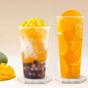 Gobelets en plastique transparent jetables en PP de 90 mm pour thé à bulles froid, boba, tailles 12 oz (360 ml-700 ml) avec fond plat et parois épaisses - Product Image 4