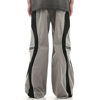 Pantalon de survêtement décontracté taille mi-haute pour homme, coupe droite ample, avec cordon de serrage, en nylon – Grande Vente