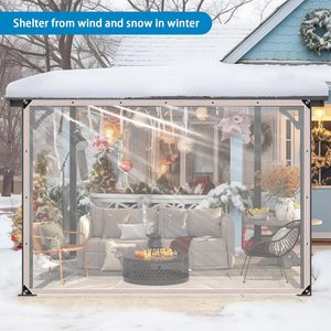 Bâche imperméable avec œillets 4x6 pieds, bâche en plastique vinyle transparent robuste pour l'extérieur, bâche transparente en PVC pour l'hiver pour - Product Image 5