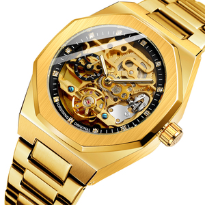 2022relogio forsining montrepourhomme or luxe hommes Logo personnalisé squelette automatique <span class=keywords><strong>double</strong></span> tourbillon montre mécanique pour hommes - Product Image 1