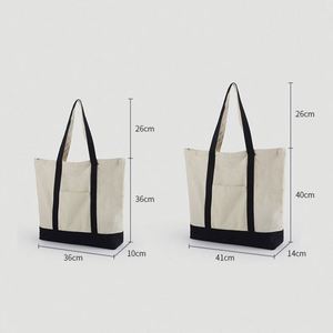 กระเป๋าผ้าแคนวาสลายโลโก้แบบกำหนดเองปี 2025 ทำจากผ้าฝ้ายออร์แกนิกสำหรับใส่ของช้อปปิ้ง - Product Image 2