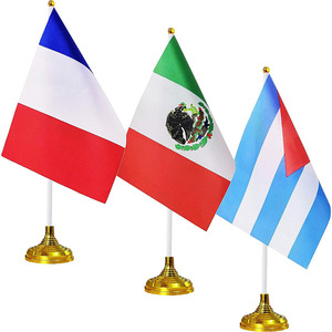Venta al por mayor de banderas de escritorio de todos los países, Bandera de mesa de oficina de Campaña Nacional internacional mundial personalizada con soporte <span class=keywords><strong>y</strong></span> poste - Product Image 6