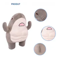 Couette en peluche mignon de style petit ami requin musclé homme avec des techniques brodées poupée de fitness transfrontalière