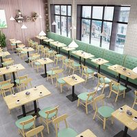 Canapé de restaurant personnalisé, table et chaise en bois massif, combinaison de burger, boisson au lait, thé, dessert, magasin, pot chaud, stand mural