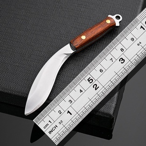 Coltello da campeggio Mini Dogleg da campeggio personalizzabile OEM con manico in legno e lama in acciaio per la cucina o la consegna del disimballaggio - Product Image 4