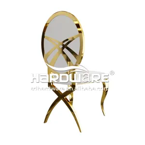 Hotel dining room furniture titanium gold stainless steel frame wedding dining chair