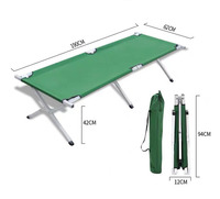 Lit de camp extérieur personnalisé lit pliant 600D tissu aluminium fer ultraléger lit de camping moderne et portable pour dormir