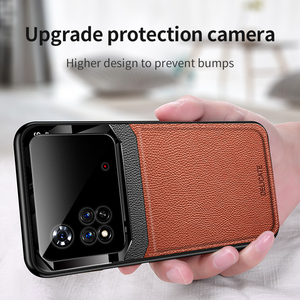 Coque rigide en cuir pour Xiaomi, compatible modèles <span class=keywords><strong>Poco</strong></span> <span class=keywords><strong>M4</strong></span> <span class=keywords><strong>Pro</strong></span>, 4G, X3, F3, M3, <span class=keywords><strong>Note</strong></span> <span class=keywords><strong>11S</strong></span>, luxueuse, résistante aux chocs, collection - Product Image 4