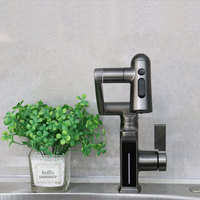 Robinet mitigeur multifonction Stream Sprayer Rotation 360 Affichage numérique Robinet de lavabo salle de bain