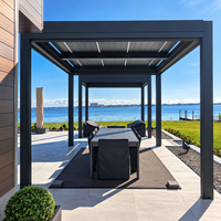 Pergola de Luxe en Aluminium Imperméable et Coupe-Vent pour Évacuation des Émeuvements Estivaux en Bord de Piscine, Idéale pour les Évacuations Privées en Bord de Piscine
