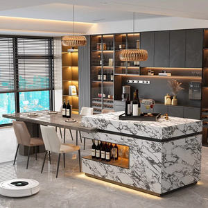 Isola <span class=keywords><strong>Cucina</strong></span> Minimalista con Illuminazione LED e Spazio di Archiviazione Nascosto per Cucine Open Space - Product Image 2