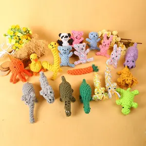 Jouets pour animaux de compagnie pour chiens chats corde de coton tissé animaux forme chat et chien jouets à mâcher en gros chiots jouets