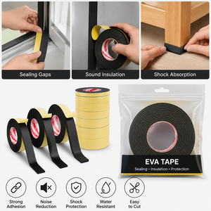 Nastro Biadesivo in Schiuma EVA su Misura, <span class=keywords><strong>Adesivo</strong></span> Forte <span class=keywords><strong>per</strong></span> Kit di Isolamento Porte e <span class=keywords><strong>Finestre</strong></span> - Product Image 5