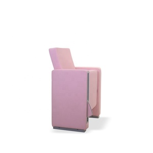 Design di fantasia sala conferenze chiesa posti a sedere in pelle <span class=keywords><strong>rosa</strong></span> sedia Auditorium con tavoletta di scrittura Anti-panico - Product Image 2