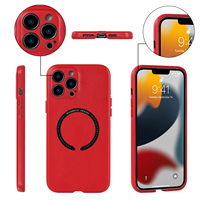 Grosir Casing Pelindung Mewah Trendi Casing Ponsel Kulit Unik untuk Iphone 14 12 Casing Magnetik