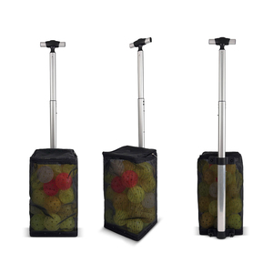 Ramasseur de balles de pickleball et de tennis en acier inoxydable haute capacité avec poignée rétractable, sac en filet de rangement pour 40 balles pour les joueurs - Product Image 4