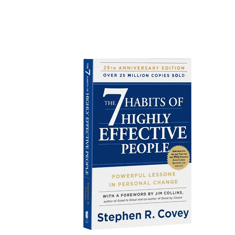 New arrival black and white book printing 7 habits of highly effective people adults reading books