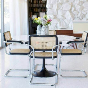 Silla de comedor <span class=keywords><strong>Cesca</strong></span> con marco arqueado cromado Retro de diseño vintage para uso en restaurante - Product Image 2