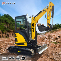 Mini-excavatrice diesel de 3,5 tonnes, excavatrice sur chenilles personnalisée avec accessoires, brise-roche, grappin pour travaux agricoles et de construction, certifiée EPA
