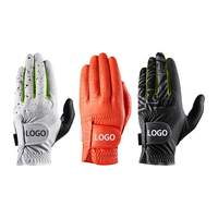 Guante de golf personalizado de fábrica al por mayor, guantes de golf de cuero Carbretta sintético personalizados, guante de golf con logotipo en blanco