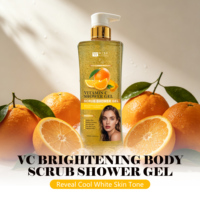Gel Douche Exfoliant et Éclaircissant au Curcuma et Vitamine C 1000ml pour Tous Types de Peau, Effet Peau de Biche, Anti-âge, Parfumé
