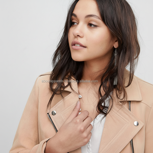 OEM chaqueta de Moto de gamuza de imitación de manga larga para mujer - Product Image 1