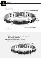 Magnetic Bracelet 316 Stainless Steel Energy Germanium Magnet Health Care Jewelry Bracelets Men Women Hand Chain Bracelets