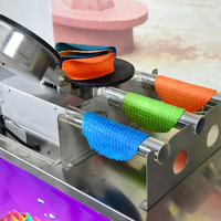 Nouvelle machine à glace roulée en acier inoxydable 304 certifiée ETL CE RoHS ISO - Production rapide (2-3 min) de glaces au lait/fruits pour usine alimentaire 220V/110V