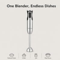 Blender Tangan Elektrik 370W 4 Mata Pisau dengan Wadah, Penggiling, Pengocok, 2 Kecepatan, untuk Penggunaan Rumah Tangga, Menghaluskan, Jus, Selai, Sup, Kaldu