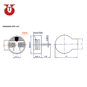 Zumbador de agujero de sonido lateral, transductor magnético de Material de carcasa de plástico, fabricante chino - Product Image 2