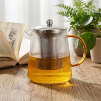 Théière en verre borosilicate avec infuseur pour thé aux fruits et aux fleurs, idéale pour les occasions festives