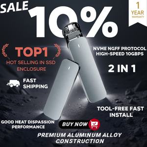 SSD portabel NGFF & NVME M.2, penutup PCIe ke USB c Adapter 2 in 1 casing Hard Disk dengan antarmuka tipe-c - Product Image 2