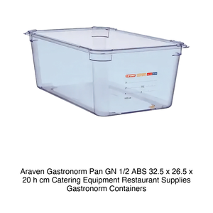 Bac alimentaire ABS GN 1/2 32,5 × 26,5 × 20 h cm, 11,35 L, sans couvercle, -40/+80 ° C Araven - Product Image 2