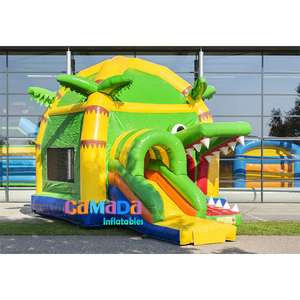 ปราสาทลมเป่าลมแบบเดินได้, บ้านลมเป่าลมเชิงพาณิชย์พร้อมสไลเดอร์, ให้เช่าปราสาทลมเป่าลมรูปฉลามสำหรับงานปาร์ตี้ - Product Image 3