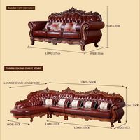Hochwertige Echtleder-Sofagarnitur mit Schwammfüllung für Villen-Wohnzimmer, Luxuriöses Braunes Vintage-Sofa im Trendverkauf