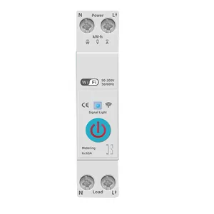 TUYA-Disjoncteur intelligent WIFI avec mesure, télécommande sans fil 63A, interrupteur par APP, tension Kwh, compteur de temps, relais, chronométrage en boucle