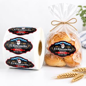 Autocollants promotionnels personnalisés pour boulangerie de Noël, rouleaux d'étiquettes autocollantes imperméables pour emballages alimentaires de fêtes - Product Image 1