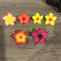 Pique à cheveux en mousse EVA 8 cm, fleur artificielle de Plumeria (Frangipanier) style Hawaï, pour coiffure ou oreille