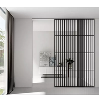 Système de porte coulissante en verre français HDSAFE pour cuisine et bureau moderne avec décoration en alliage d'aluminium, garantie de 3 ans