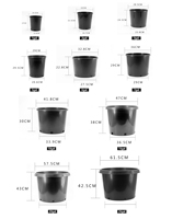 Vente en Gros de Pots de Pépinière en Plastique de 15, 20, 25 Gallons, Grands Pots de Fleurs et Jardinières
