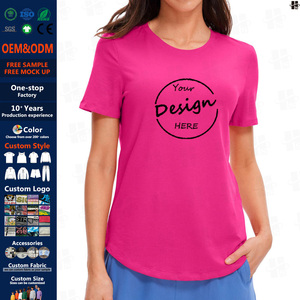 Camisetas Personalizadas de Alta Calidad con Pedrería y Bordado, Cuello Redondo, Dobladillo Curvo, para <span class=keywords><strong>Mujer</strong></span>, Venta <span class=keywords><strong>al</strong></span> <span class=keywords><strong>Por</strong></span> <span class=keywords><strong>Mayor</strong></span> - Product Image 1