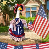Décoration de jardin à carreaux en polyester pour la fête de la Saint-Jean, costume de canard géant de 23 pouces pour l'intérieur et l'extérieur