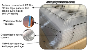 Chống cháy 8mm 10mm 12mm 16mm 18mm đôi tường multiwall đôi tường tấm <span class=keywords><strong>polycarbonate</strong></span> nhà kính bảng điều khiển - Product Image 6
