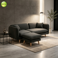 Canapé en tissu confortable 1/2/3 places, ensemble de canapés assortis, accoudoirs larges carrés, amovibles, lavables, pieds en bois, meubles de salon