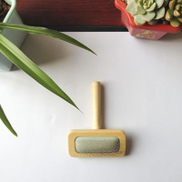 Brosse à poils de chat autonettoyante en bois de silicone pour le toilettage des chiens et la salle de bain.