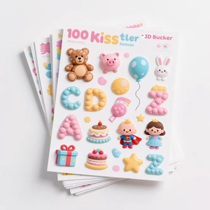 Customized Wholesale Best Selling Fluffy Cartoon Stickers <b>Kids</b> Cute Colorful Stickers 3D <b>Bubble</b> Stickers - Product Image 4