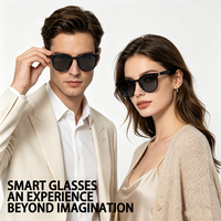 Lunettes Intelligentes Multifonctionnelles IA Protection UV400 Monture Complète Finition Noir Mat PC Connectivité Musicale Multilingue